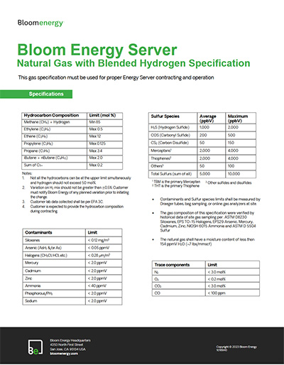 Blended Natural Gas Specifications